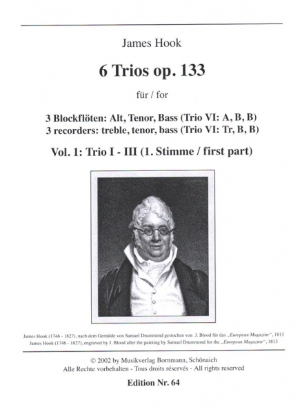 6 Trios op.133 Band 1 (Nr.1-3) für 3 Blockflöten (ATB)
