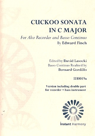 Cuckoo Sonata in C Major for alto recorder and Bc (Bc realized)