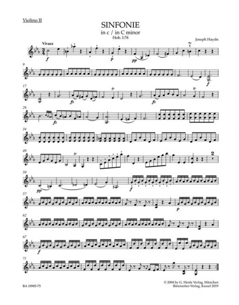Sinfonie c-Moll Hob.I:78 für Orchester