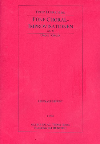 5 Choral-Improvisationen op.26 für Orgel