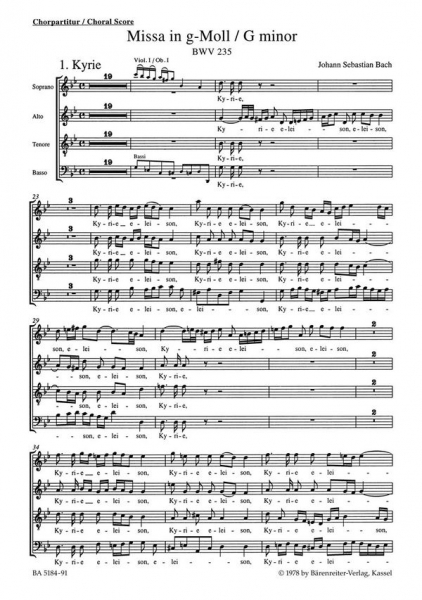 Missa g-Moll für Soli, gem Chor und Orchester