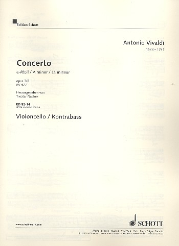 Concerto a-Moll op.3,8 RV522 für 2 Violinen, Streicher und Orgel