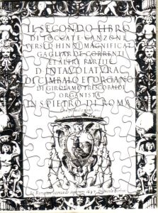 Muzzle Cover Toccate... von Frescobaldi Mini-Puzzle 6x8cm, 48 Teile, mit Umschlag,