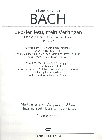 Liebster Jesu mein Verlangen Kantate Nr.32 BWV32