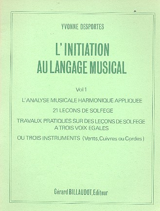 L&#039;Initiation au langage musical vol.1