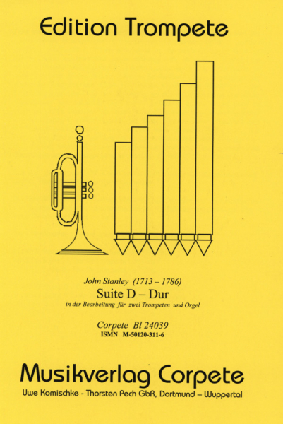 Suite D-Dur für 2 Trompeten und Orgel Stimmen