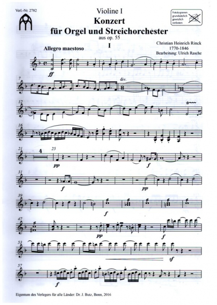 Konzert aus op.55 für Orgel und Streichorchester