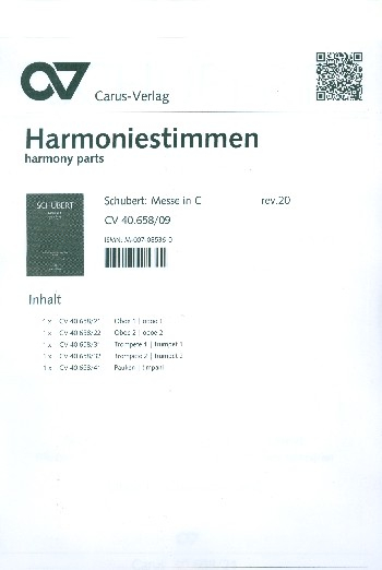Messe C-Dur op.48 D452 für Soli, Chor, Orchester und Orgel