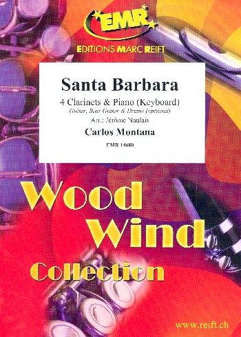 Santa Barbara for 4 clarinets and piano (keyboard) (rhythm group ad lib)