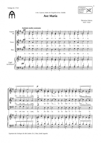 Ave Maria für gem Chor und Orgel