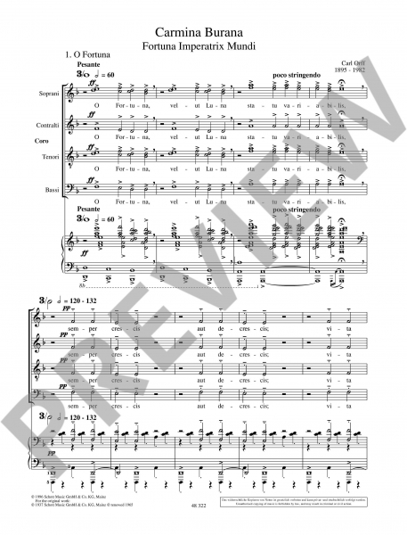 Klavierauszug Carmina Burana - Cantiones Profanä