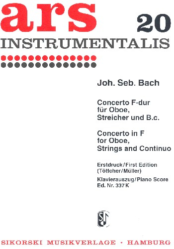 Konzert F-Dur für Oboe, Streicher und Bc für Oboe und Klavier