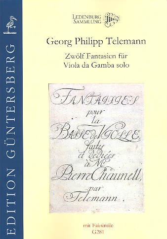 12 Fantasien TWV40,26-37 für Viola da gamba