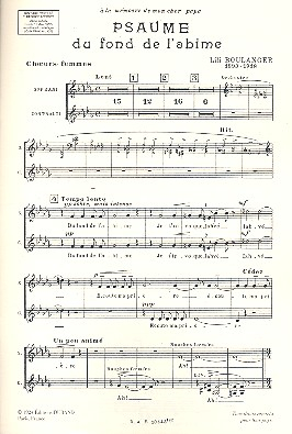 Du fond de l&#039;abime pour choeur mixte et orchestre