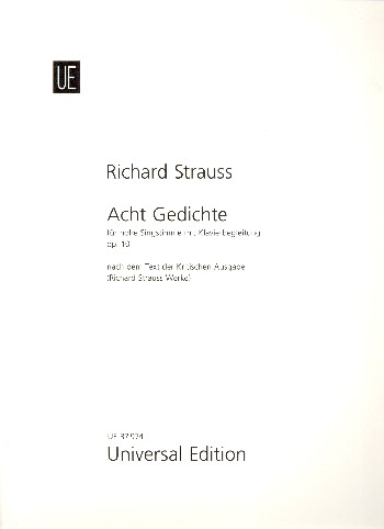 8 Gedichte op.10 für Gesang (hoch) und Klavier
