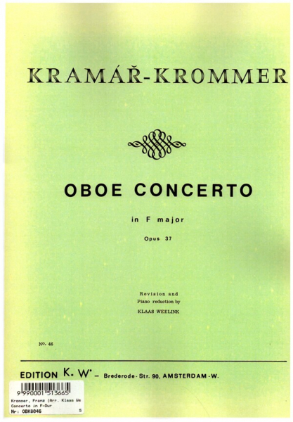 Concerto F major op.37 for oboe and orchestra