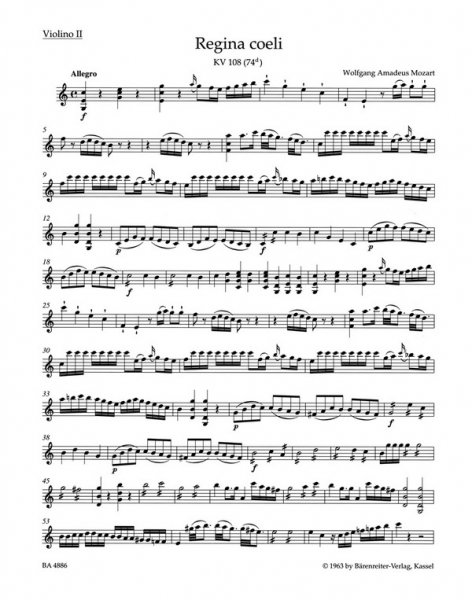 Regina coeli KV108 (KV74d) für Sopran solo, gem Chor und Orchester