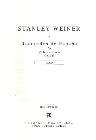 Recuerdos de espana op.143 for violin and guitar