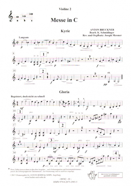 Messe C-Dur &#039;Windhaager Messe&#039; für gem Chor, Orgel und Orchester