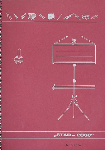 Notenbuch DIN A4 hoch 12 Systeme 21x29,7 cm Star-2000 Spiralbindung