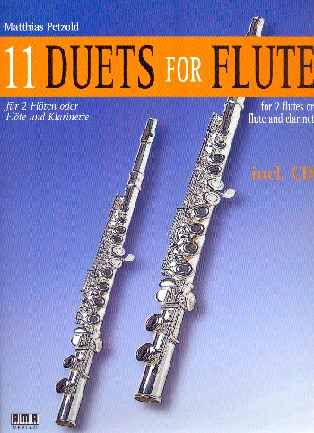 11 Duets (+CD) for 2 flutes (flute and clarinet (piano ad lib)