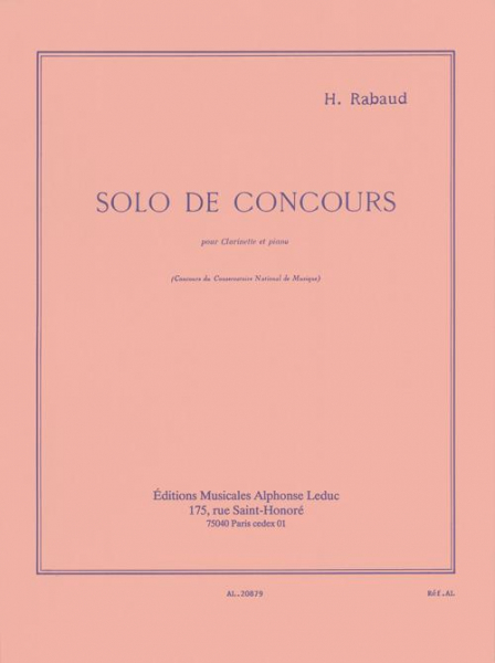 Solo de concours op.10 pour clarinette et piano