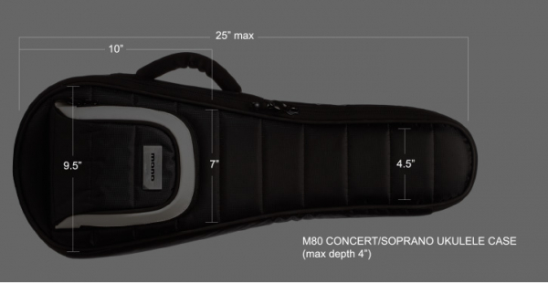 Gig Bag MONO Cases M80-UC-BLK Concert Ukulele - Black