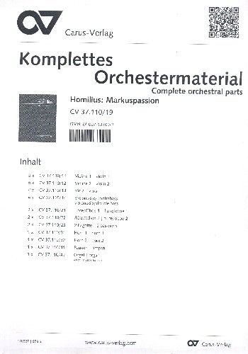 Markuspassion für Soli, gem Chor und Orchester