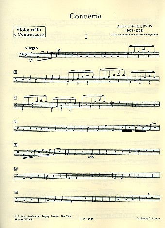 Konzert a-Moll PV35 RV418 für Violoncello, Streicher und Bc