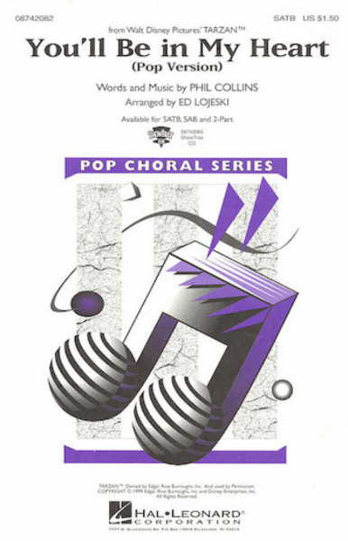 You'll Be in My Heart (Pop Version) for 2-part choir and piano