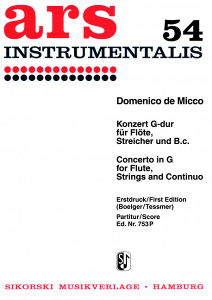 KONZERT G-DUR FUER FLOETE UND STREICHER