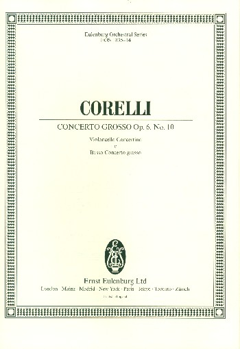 Concerto grosso C-Dur op.6,10 für 2 Violinen, Violoncello, Streicher und Bc