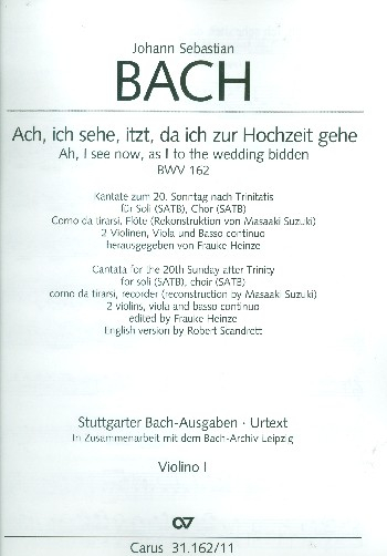 Ach ich sehe itzt da ich zur Hochzeit gehe Kantate Nr.162 BWV162