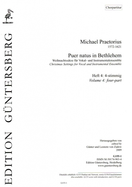 Puer natus in Bethlehem Band 4 für 4 Stimmen oder Instrumente