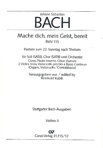 Mache dich mein Geist bereit Kantate Nr.115 BWV115