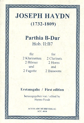 Parthia B-Dur Hob.II:B7 für 2 Klarinetten, 2 Hörner und 2 Fagotte