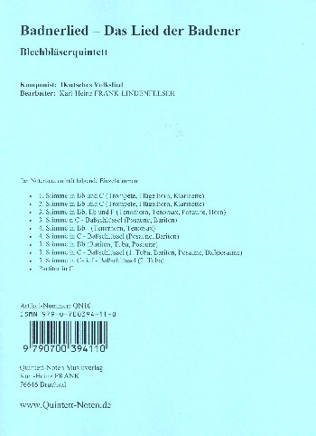 Badner Lied für 5 Blechbläser (Ensemble)