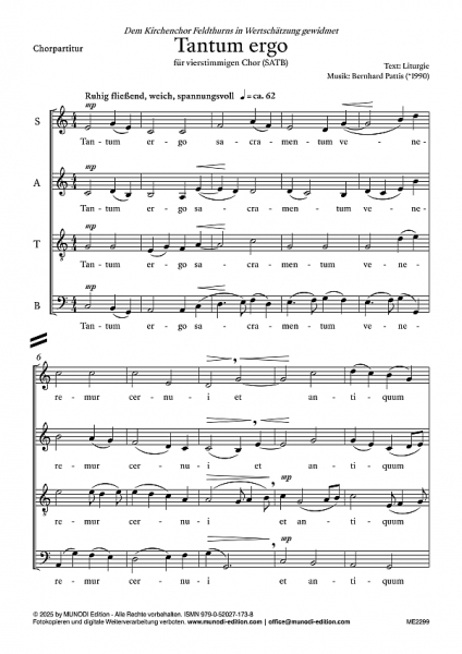 Tantum ergo für gem Chor a cappella