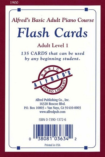 Alfred&#039;s Basic Adult Piano Course Flash Cards Level 1