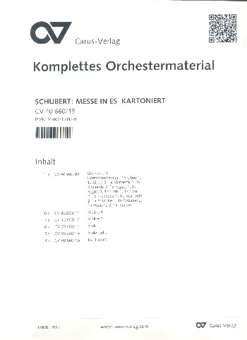 Messe Es-Dur D950 für Soli, gem Chor und Orchester