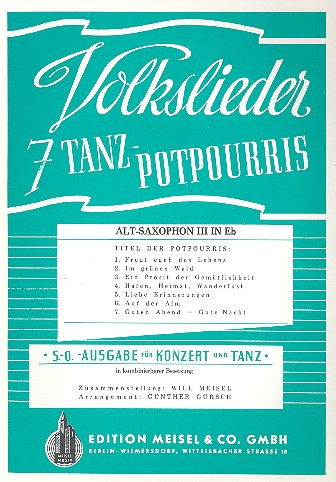 7 Volkslieder Tanzpotpourris für Orchester