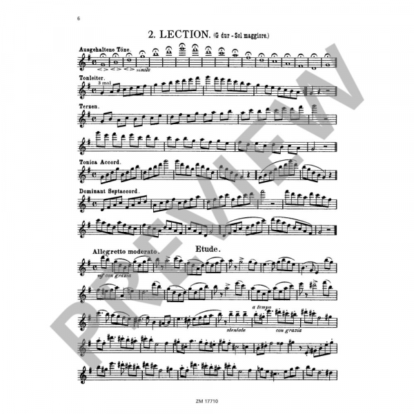 Etüden für Flöte 20 leichte und melodische Lektionen op.93 Heft 1