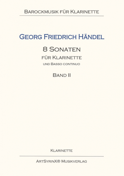 8 Sonaten Band 2 für Klarinette und Bc