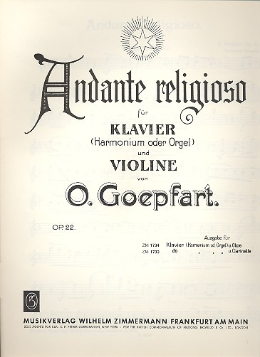 Andante religioso op.22 für Oboe und Klavier