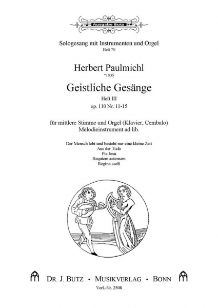 Geistliche Gesänge op.110 Band 3 für Gesang (mittel) und Orgel (Melodieinstrumentad lib)