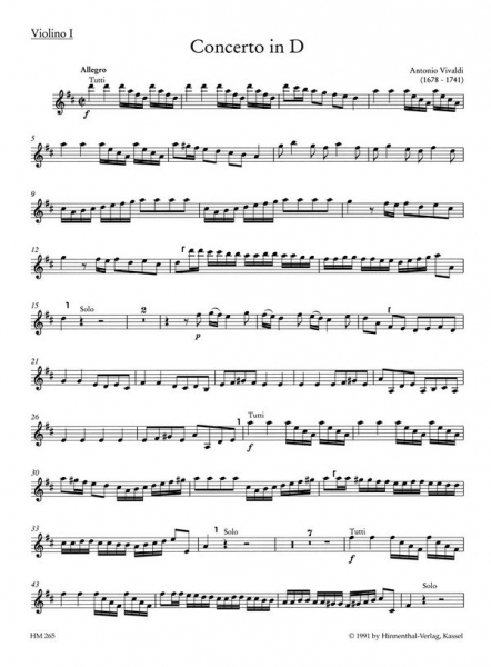 Konzert D-Dur RV783 für Flöte, Streicher und Bc