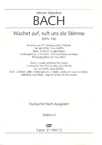 Wachet auf ruft uns die Stimme Kantate Nr.140 BWV140