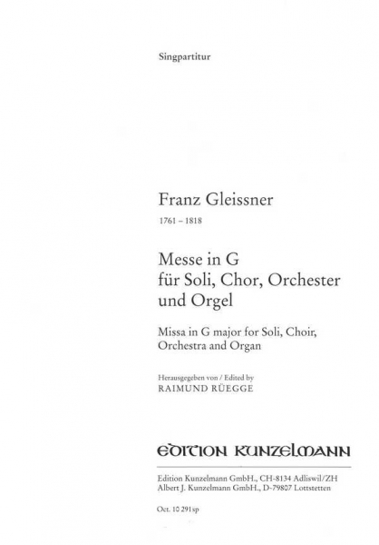 Messe G-Dur für Soli, Chor und Orchester