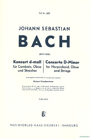 Konzert d-Moll BWV1059 für Cembalo, Oboe und Streichorchester