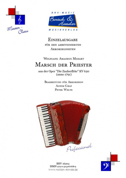 Marsch der Priester aus der Zauberflöte&#039; KV 620 für Akkordeon